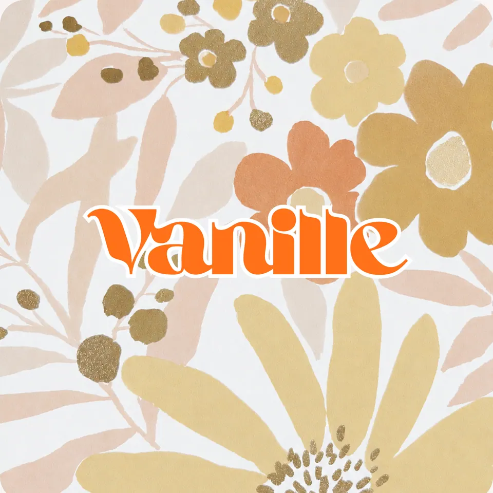 Illustration fleurie aux couleurs du salon de thé Vanille